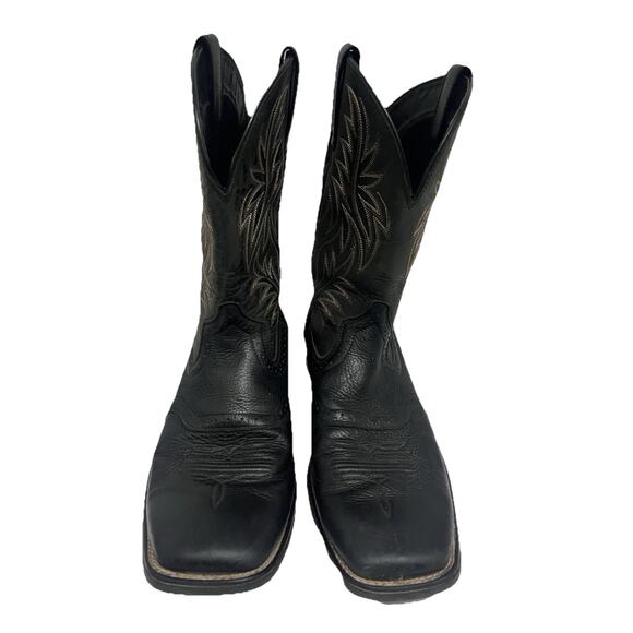 Ariat Rebel Black Leather Square Toe Western Roper Cowboy Boots Mens US 13D main image 4